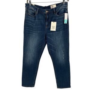 Cosmic Blue Love Adrianne Boyfriend Distressed Jean Indigo Blue Size 32 NWT